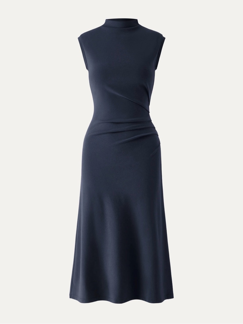 Mockneck Tucks Midi Dress NWT